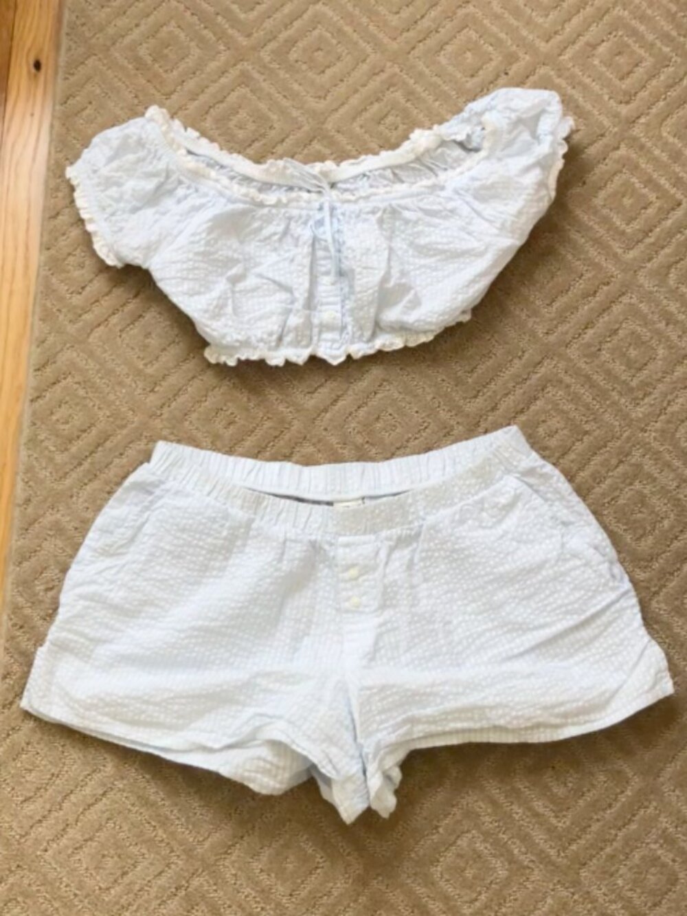 PINK x Frankie's Bikinis Lounge Cropped Pajama Short Set XS/S